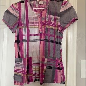 Plaid Scrub Top
